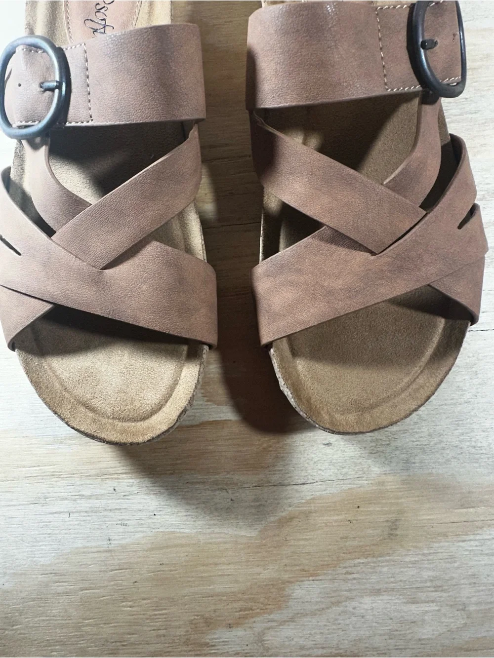 Eurosoft Gwenda Brown Cork Slide Sandals Women’s Size 8.5